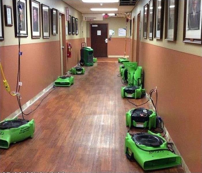 Air Movers in Hallway